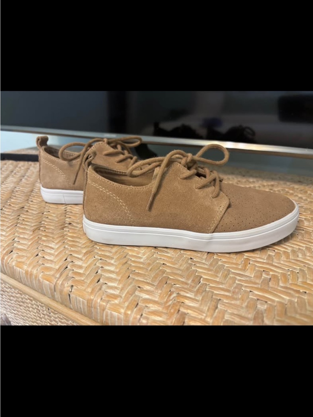 Janie and Jack Kids Suede Sneakers in Tan with White Sole